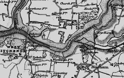 Old map of Bosham Hoe in 1895