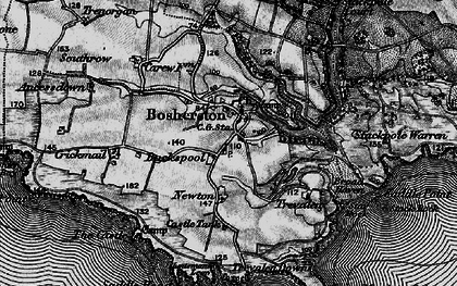 Old map of Bosherston in 1898