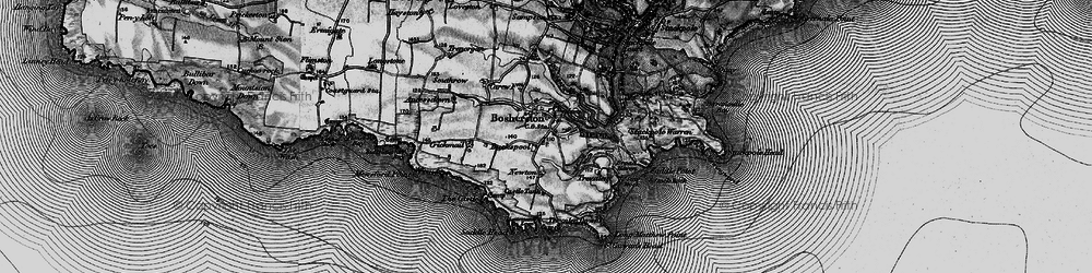 Old map of St Govan's Head in 1898