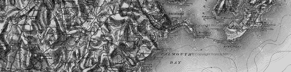 Old map of Swanpool Point in 1895