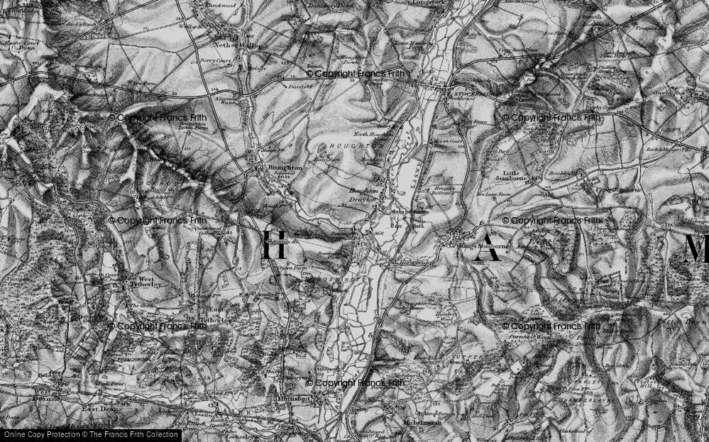 Old Map of Historic Map covering Beech Barrow in 1895