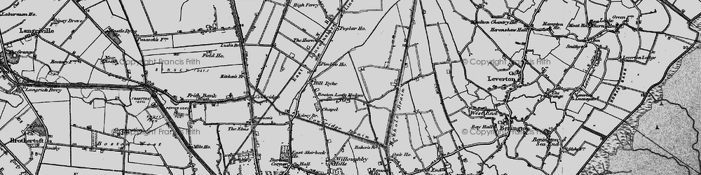Old map of Boston Long Hedges in 1898