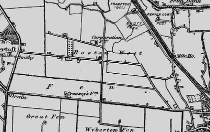 Old map of Boston West in 1898
