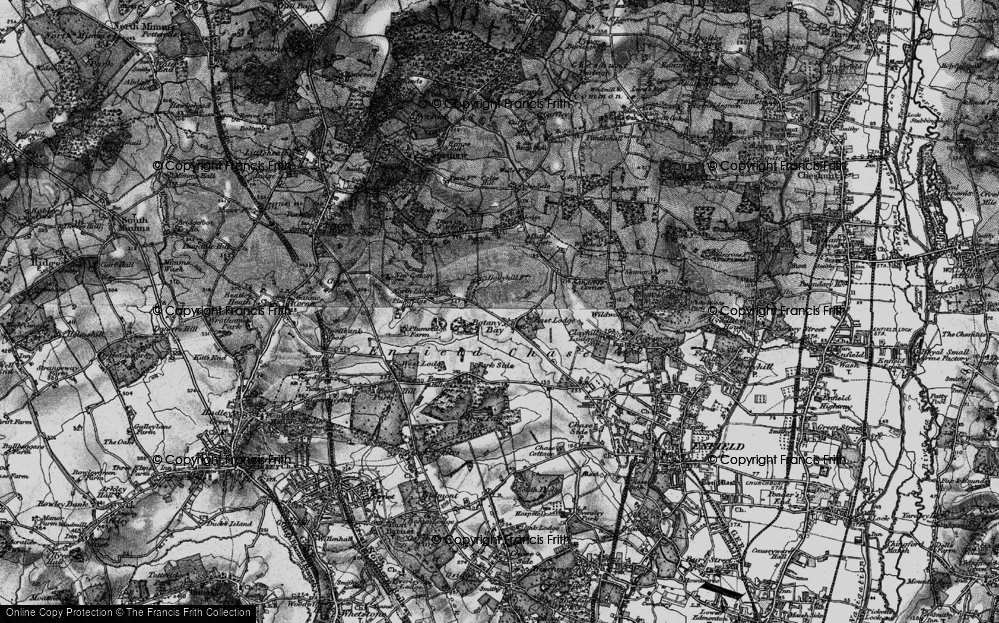 Old Map of Historic Map covering Barvin Hill in 1896