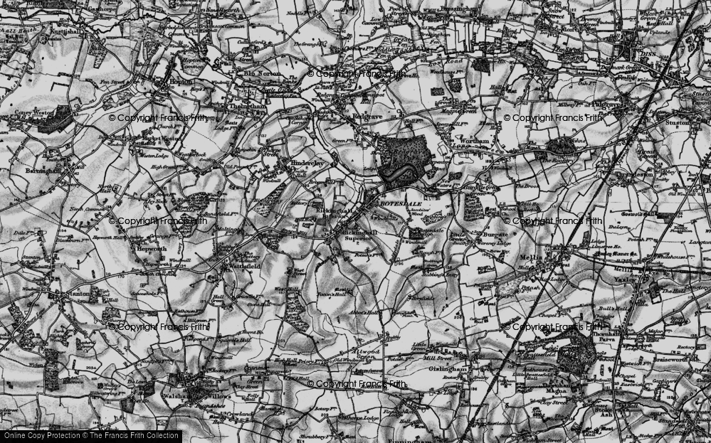 Old Map of Botesdale, 1898 in 1898
