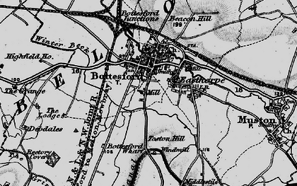 Old map of Bottesford in 1899