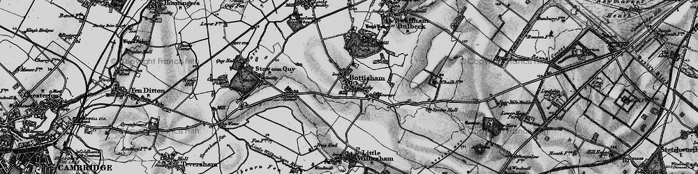 Old map of Bottisham in 1898