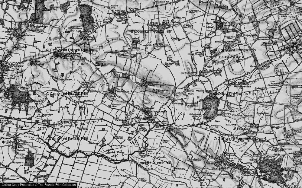 Old Map of Historic Map covering Boughton Wood in 1898