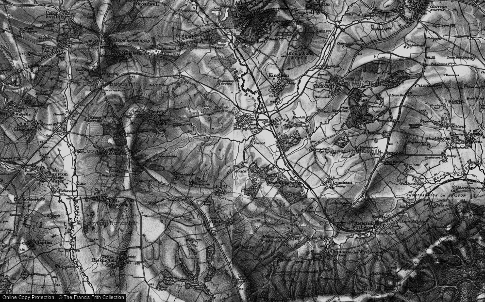 Old Map of Historic Map covering Westcote Brook in 1896