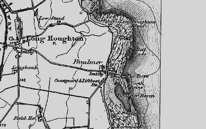 Old map of Boulmer Haven in 1897