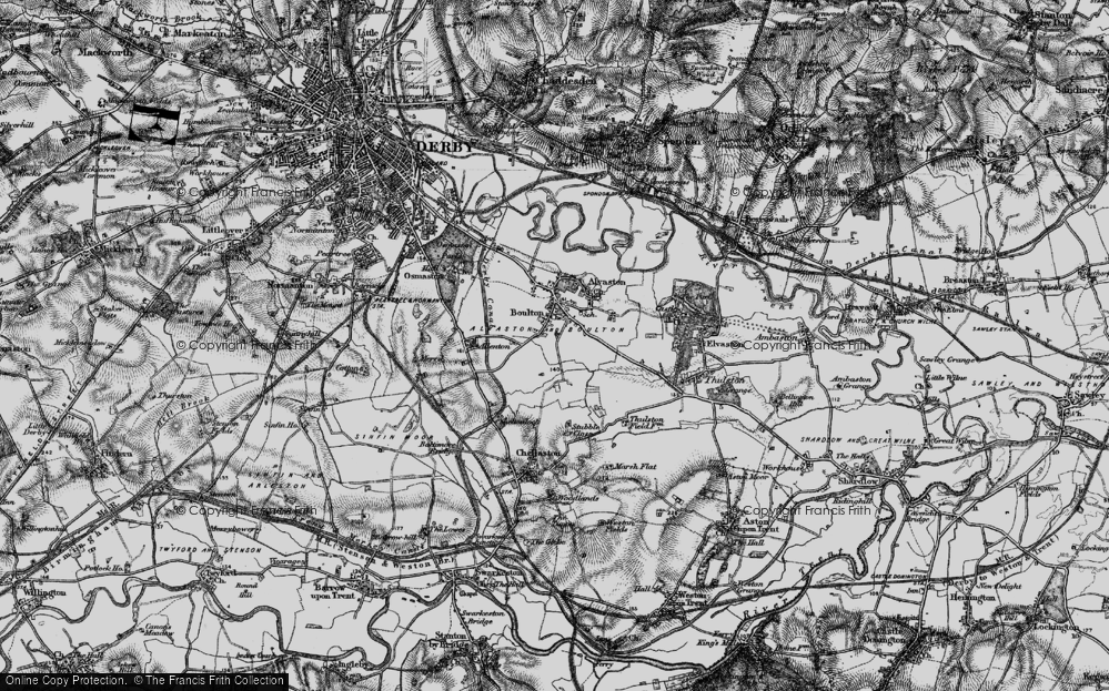 Old Map of Boulton Moor, 1895 in 1895