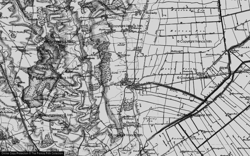 Old Map of Historic Map covering Blind Well in 1895