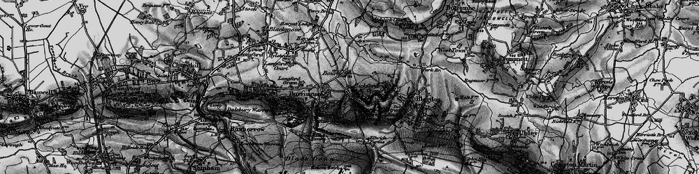 Old map of Burrington Combe in 1898