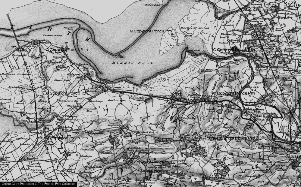 Old Map of Historic Map covering Burgh Marsh in 1897