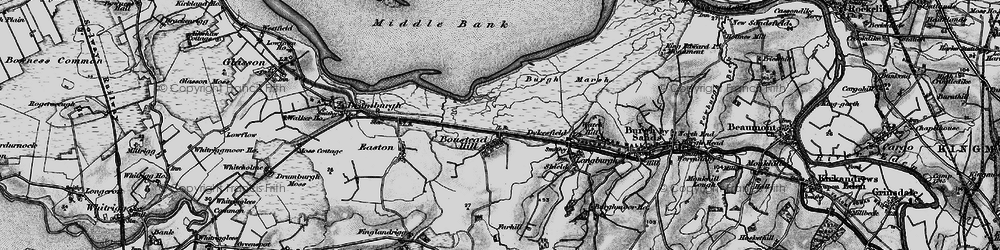 Old map of Burgh Marsh in 1897