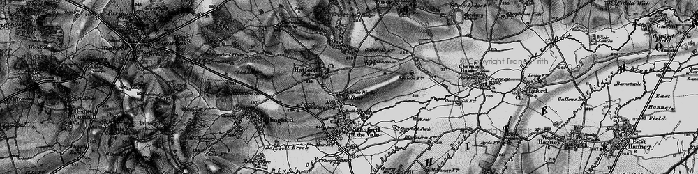Old map of Bow in 1895