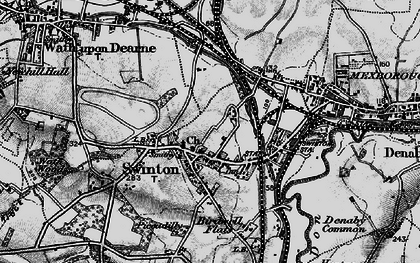 Old map of Bow Broom in 1896