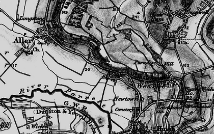 Old map of Bowdens in 1898