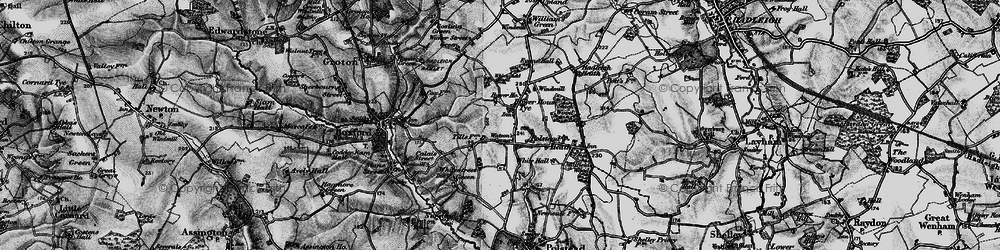 Old map of Bower House Tye in 1896