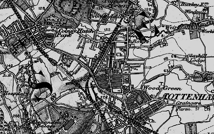 Old map of Broomfield Park in 1896