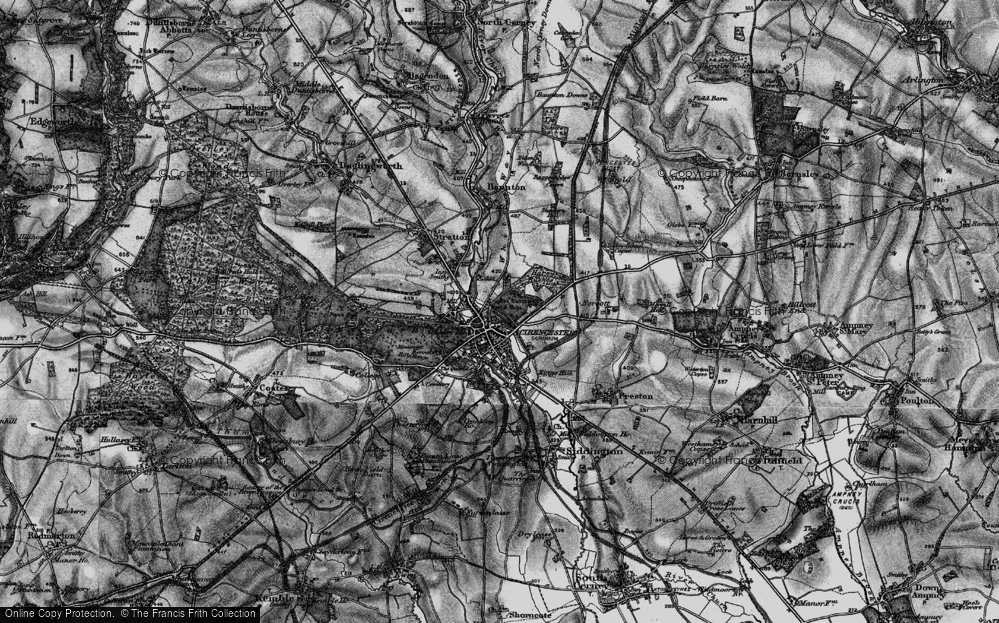 Old Map of Historic Map covering Spital Gate in 1896