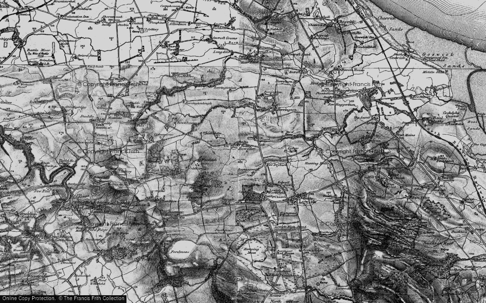 Old Map of Historic Map covering Berrington Burn in 1897