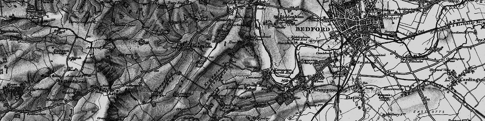 Old map of Box End in 1896
