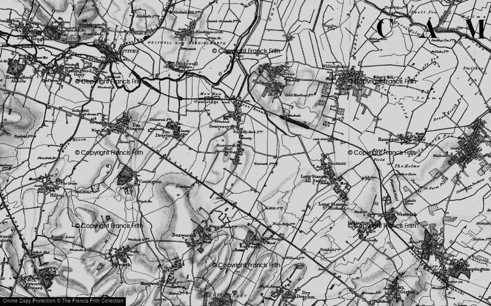 Old Map of Boxworth End, 1898 in 1898