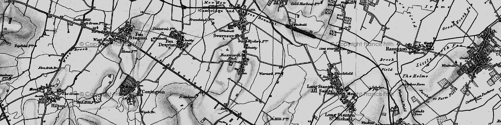 Old map of Boxworth End in 1898