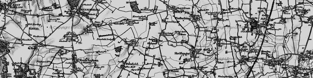 Old map of Boyland Common in 1898