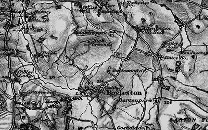 Old map of Alkmonton Village in 1897