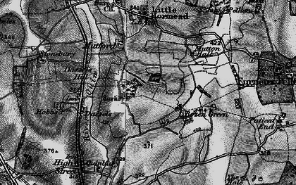 Old map of Bozen Green in 1896