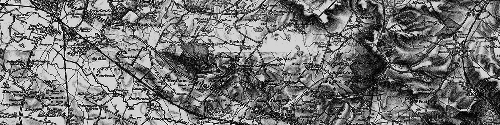 Old map of Brabourne Lees in 1895