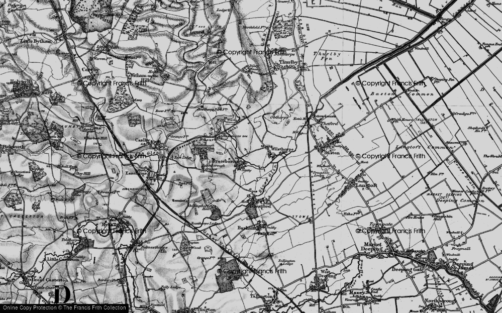 Old Map of Braceborough, 1895 in 1895