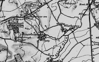 Old map of Braceborough in 1895