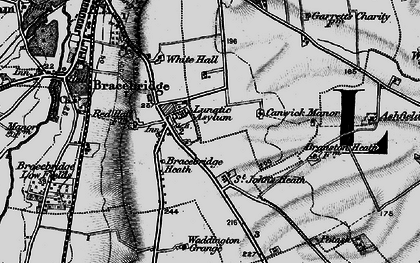 Old map of Bracebridge Heath in 1899