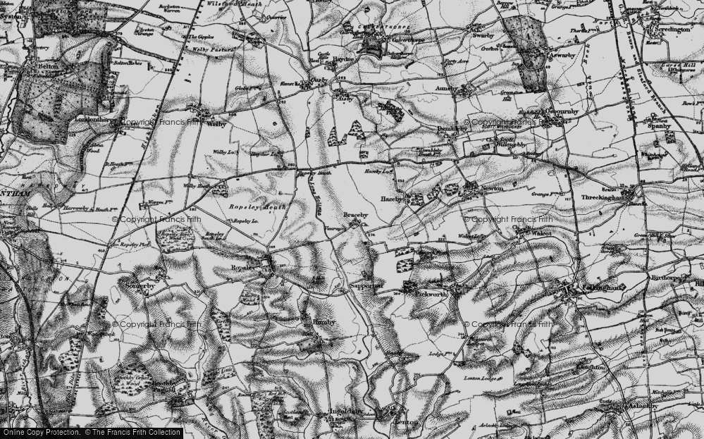 Old Map of Braceby, 1895 in 1895