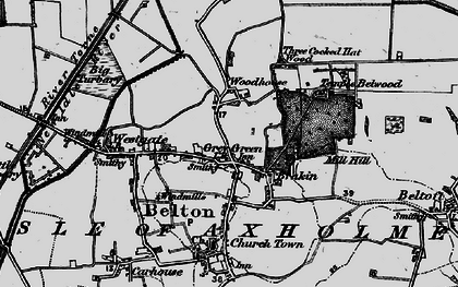 Old map of Bracon in 1895