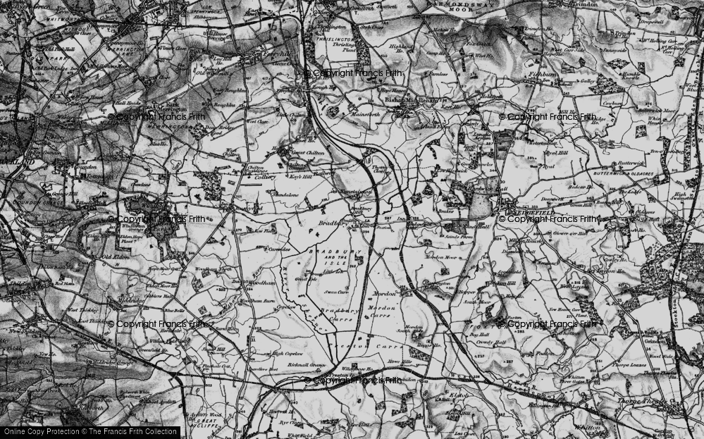 Old Map of Bradbury, 1898 in 1898