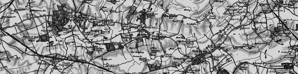 Old map of Bradenham in 1898