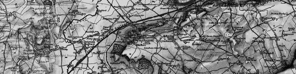 Old map of Bradenstoke Abbey in 1898