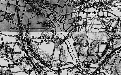 Old map of Bradfield in 1898