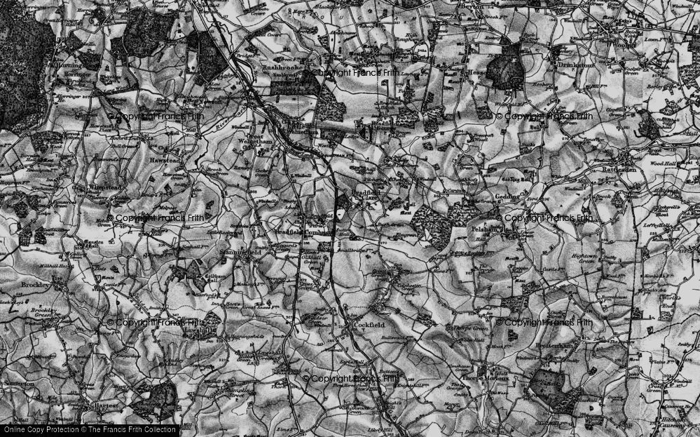 Old Map of Bradfield St Clare, 1898 in 1898