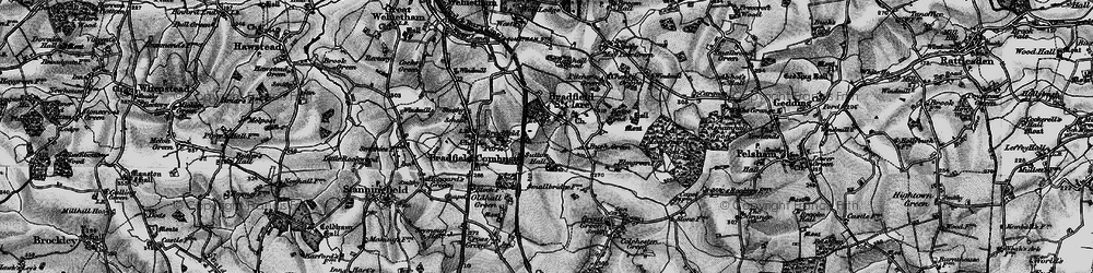 Old map of Bradfield St Clare in 1898