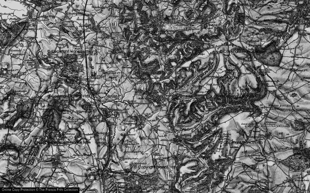 Old Map of Historic Map covering Wotton Hill in 1897