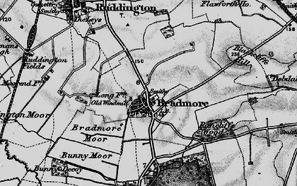 Old map of Bradmore Moor in 1899