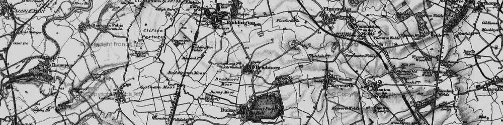 Old map of Bradmore Moor in 1899