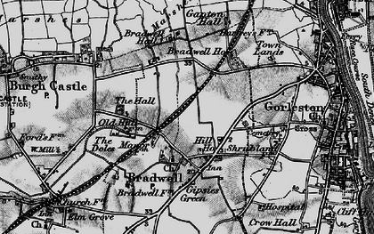 Old map of Bradwell in 1898
