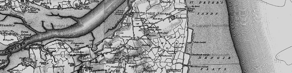 Old map of Bradwell Marshes in 1895