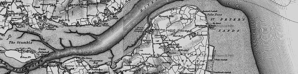Old map of Bradwell Waterside in 1895